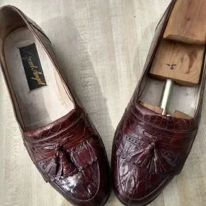 Miguel Angel Men\'s Brown Tassel Alligator Slipon Loafer Size 8M (20) Miguel Angel | Shoes | Miguel Angel Mens Brown Tassel  main image 2